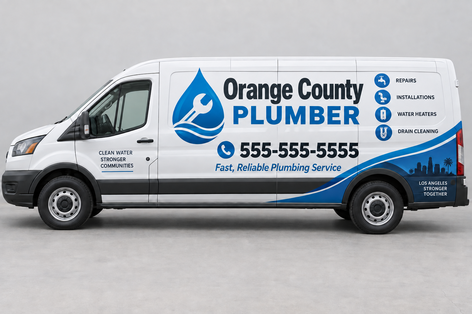 Orange County Plumber service van for Floral Park Santa Ana plumbing services